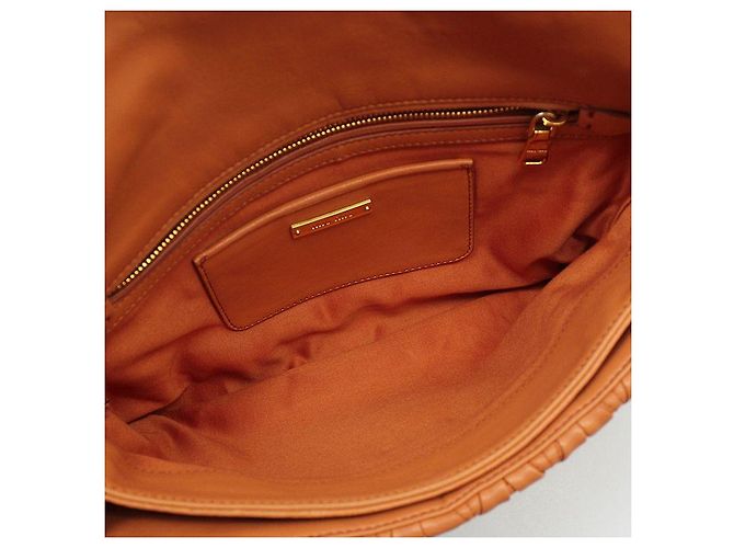 Miu Miu Clutch crossbody in nappa trapuntata arancione e rosa - vista 11
