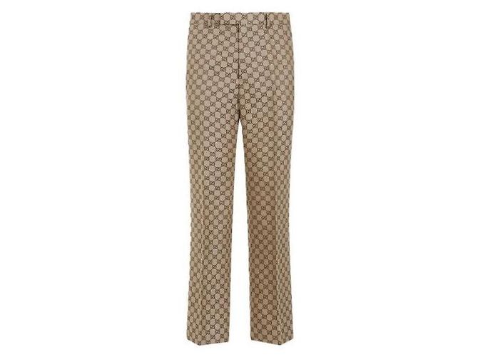 Gucci Pantaloni in lino GG Supreme Arancione - vista 2