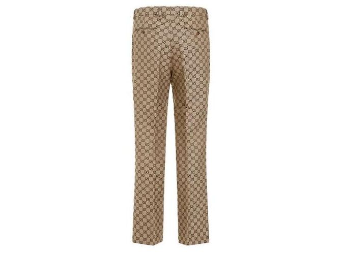 Gucci Pantaloni in lino GG Supreme Arancione - vista 3