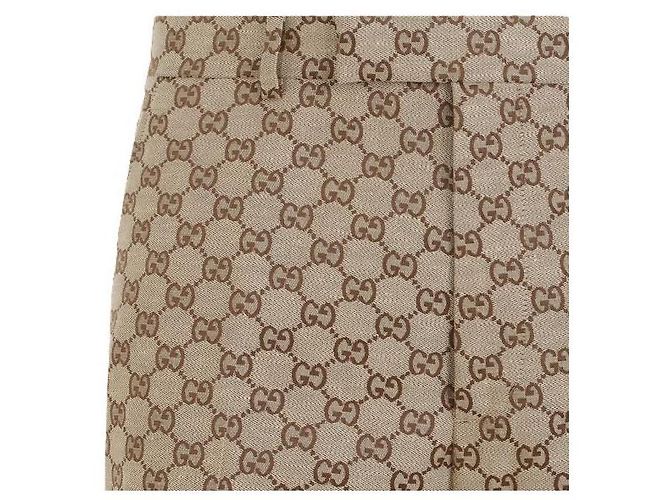 Gucci Pantaloni in lino GG Supreme Arancione - vista 5