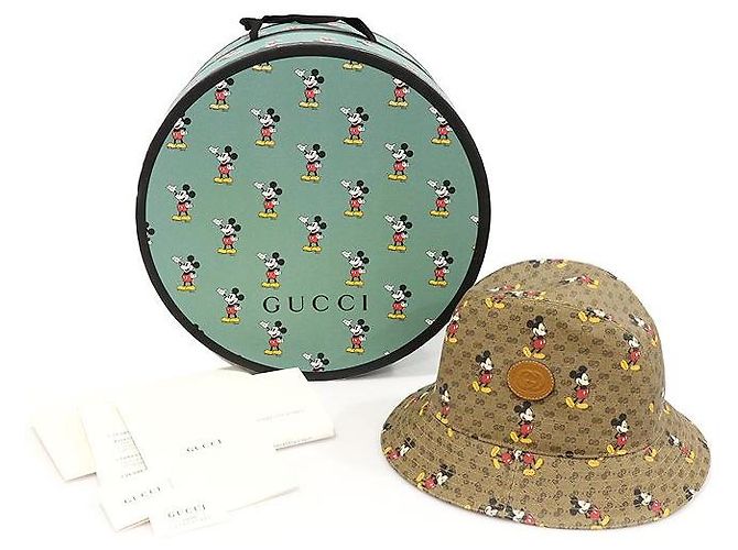 Gucci Cappello bucket Disney GG Supreme Canvas Mickey Mouse Marrone - vista 2