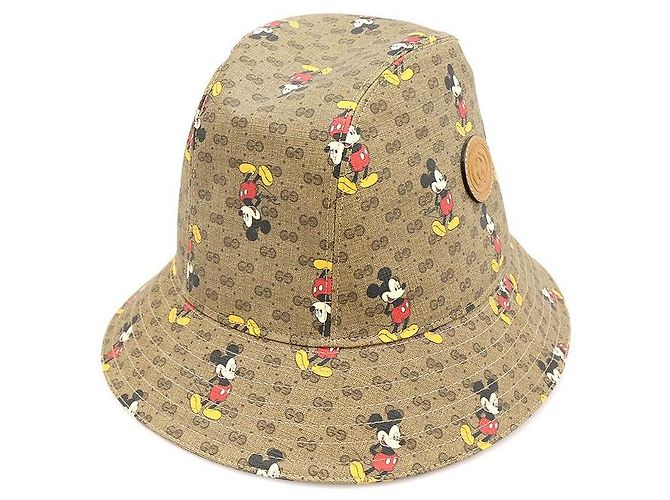 Gucci Cappello bucket Disney GG Supreme Canvas Mickey Mouse Marrone - vista 3