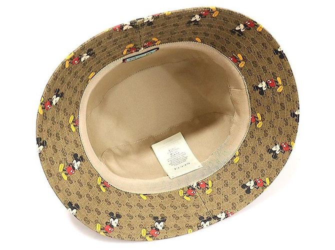 Gucci Cappello bucket Disney GG Supreme Canvas Mickey Mouse Marrone - vista 5