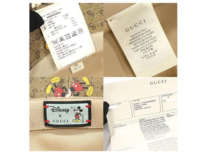 Gucci Cappello bucket Disney GG Supreme Canvas Mickey Mouse Marrone - vista 7
