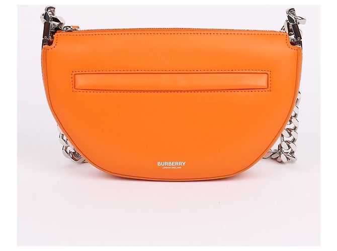 Burberry Mini borsa a catena Olympia in pelle arancione - vista 2