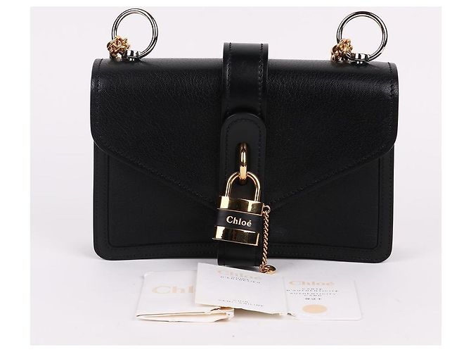 Chloé Borsa a tracolla piccola Abbey con logo dorato Nero - vista 12