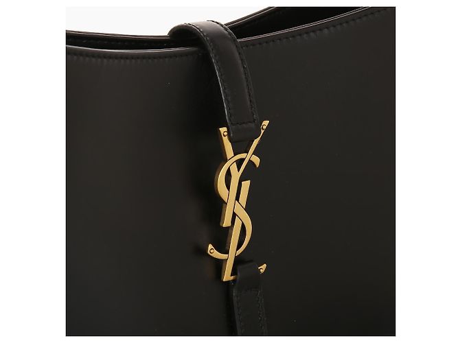 Saint Laurent Smooth Leather Monogram Hobo Schultertasche Schwarz - Ansicht 6
