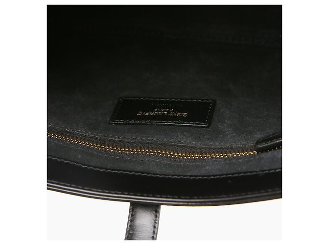 Saint Laurent Smooth Leather Monogram Hobo Schultertasche Schwarz - Ansicht 8