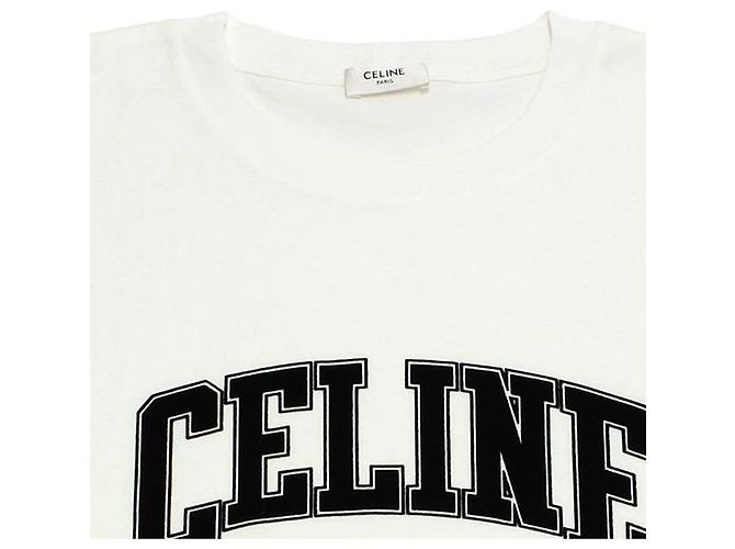 Céline Lockeres T-Shirt aus Baumwolljersey Weiß - Ansicht 4