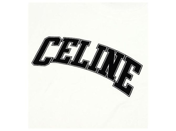 Céline Lockeres T-Shirt aus Baumwolljersey Weiß - Ansicht 7