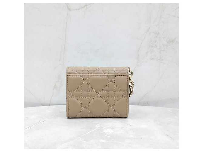 Dior Neue New Lady Lammfellgeldbörse Sand - Ansicht 3