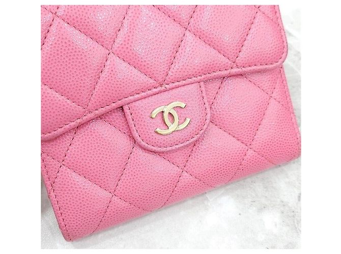 Chanel Pink Caviar Classic Compact Wallet Kollektion - Ansicht 4