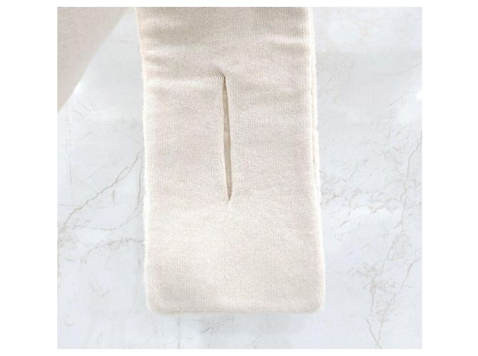 Fendi Nuova sciarpa in cashmere e lana con bordi in visone Argento - vista 4