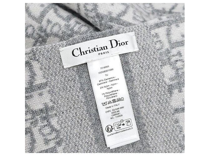 Dior Sciarpa in cashmere Oblique Alps Argento - vista 6