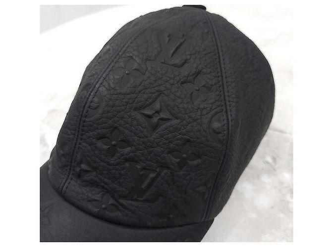 Louis Vuitton Neue Baseballkappe aus schwarzem Leder mit Monogramm-Schatteneffekt - Ansicht 4