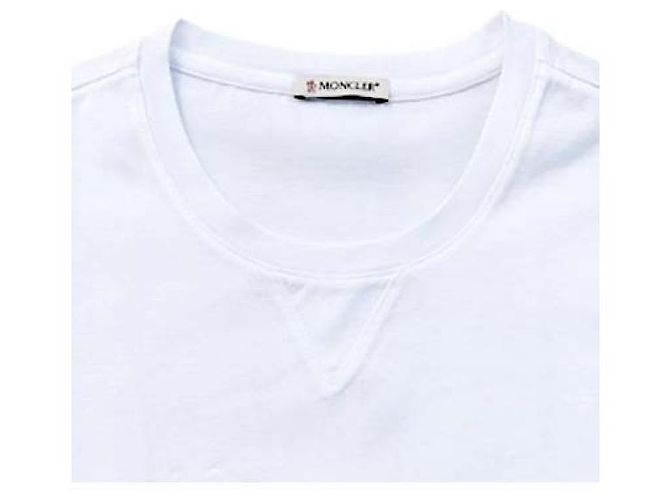 Moncler Baumwoll-T-Shirt mit doppeltem Logo-Patch Weiß - Ansicht 6