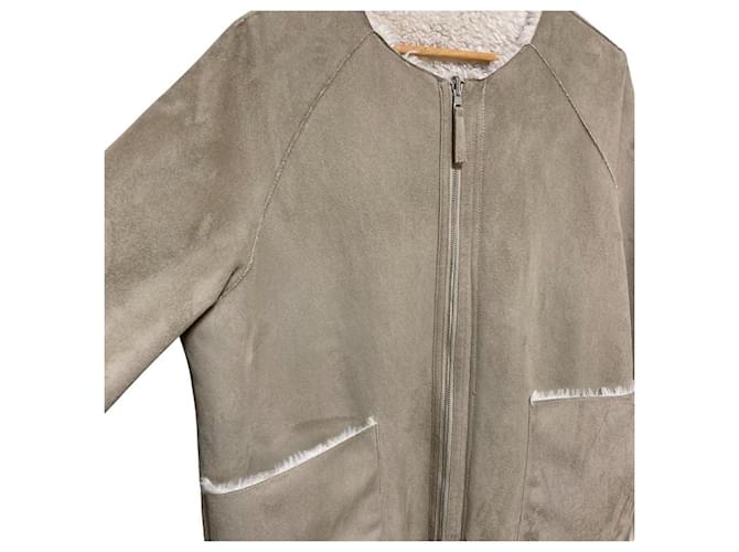 Autre Marque AMERI REVERSIBLE TWIN BOA Coat Brown Cream - view 8