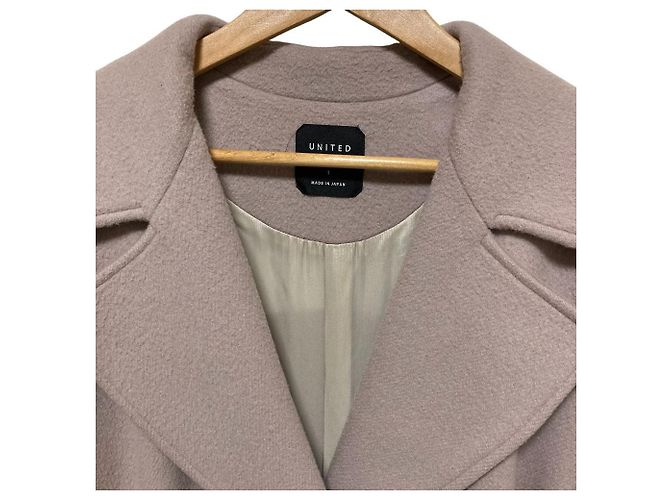 Autre Marque UNITED TOKYO Big Collar Long Coat Beige - vista 15