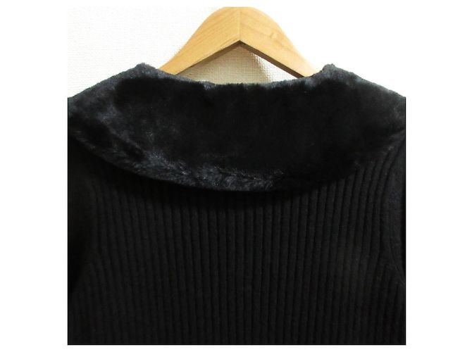 Autre Marque Abrigo de punto Super Beauty Eco Fur 2way Negro - vista 11