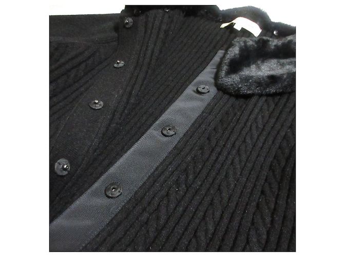 Autre Marque Abrigo de punto Super Beauty Eco Fur 2way Negro - vista 12