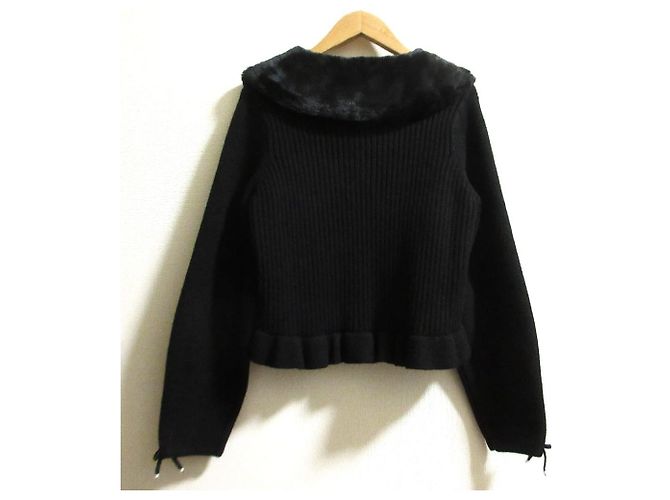 Autre Marque Abrigo de punto Super Beauty Eco Fur 2way Negro - vista 5