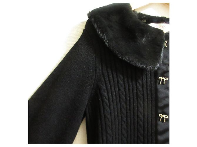 Autre Marque Abrigo de punto Super Beauty Eco Fur 2way Negro - vista 8