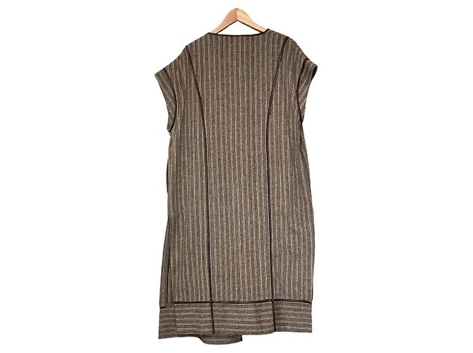 Autre Marque Gilet cappotto 2way con profili a righe Todayful Marrone Marrone chiaro - vista 2