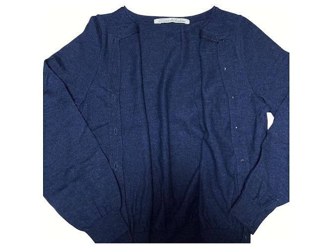 Autre Marque Porter Strickjacke mit Knöpfen Blau - Ansicht 4