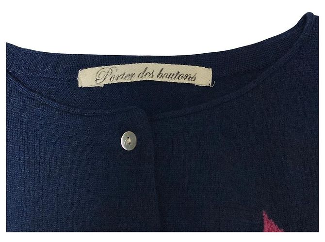 Autre Marque Porter Strickjacke mit Knöpfen Blau - Ansicht 7