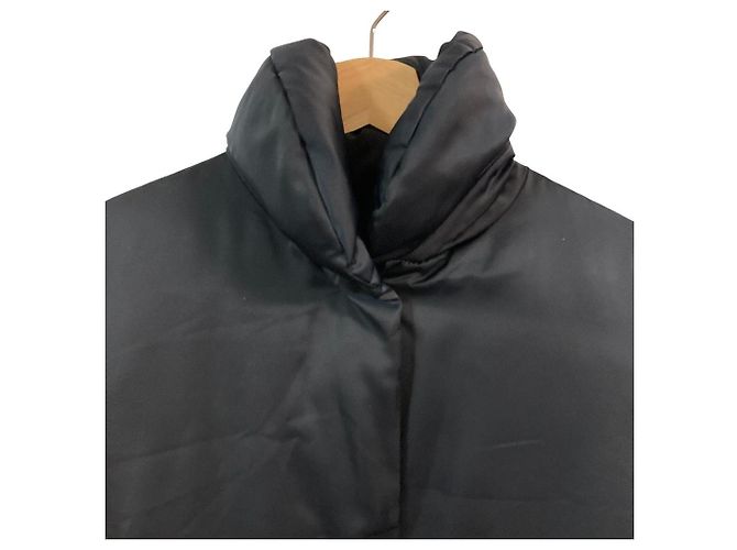 Abrigo de satén y plumón Jil Sander Negro - vista 3