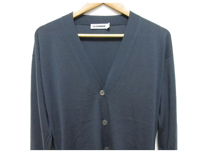 Jil Sander Wollstrickjacke Blau Marineblau - Ansicht 3