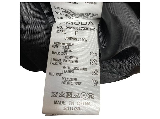 Autre Marque Chaqueta de plumón con fruncido EMODA Negro - vista 12
