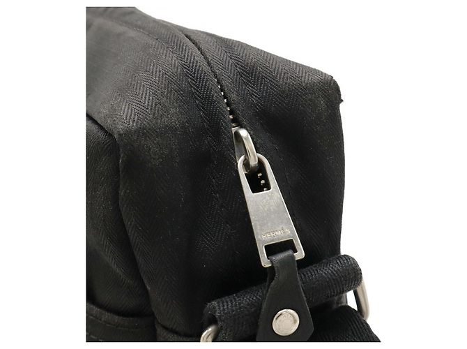 Borsa a tracolla Hermès Acapulco MM in nylon e pelle Nero - vista 5