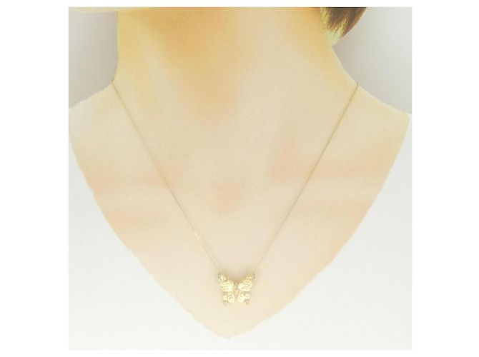 Autre Marque Diamond Butterfly Halskette GSTV Au750 Golden - Ansicht 6