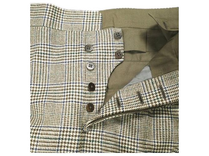 Autre Marque PANTALONES IGARASHI Pantalones de lana Glen Plaid Beige - vista 4