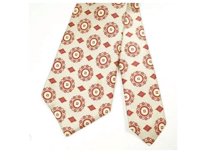 Autre Marque Kiton Silk Tie Beige Yellow - view 3