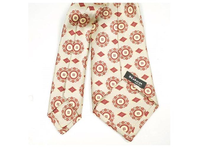 Autre Marque Kiton Silk Tie Beige Yellow - view 5