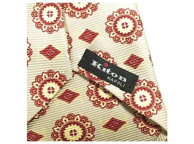 Autre Marque Kiton Silk Tie Beige Yellow - view 6