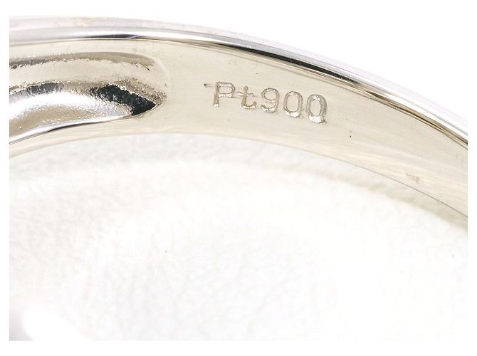 Autre Marque Pt900 Platinring mit schwarzer Tahiti-Perle und Diamant - Ansicht 6