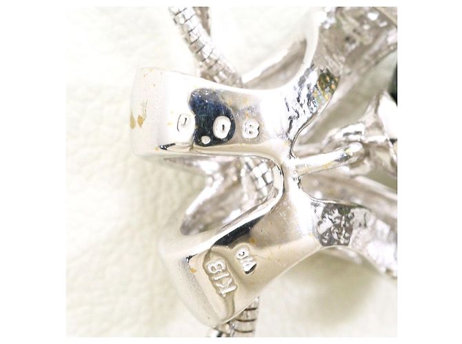 Autre Marque Collana in oro bianco Au750, perla nera e diamante Argento - vista 4