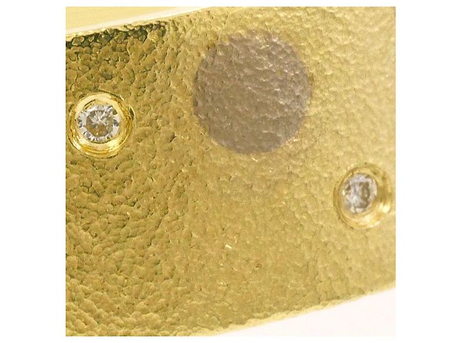 Autre Marque Anello in oro giallo K14 e oro bianco con diamanti D'oro - vista 2