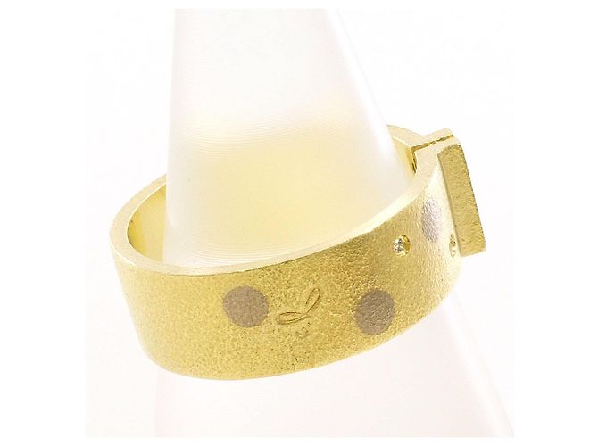 Autre Marque Anello in oro giallo K14 e oro bianco con diamanti D'oro - vista 3