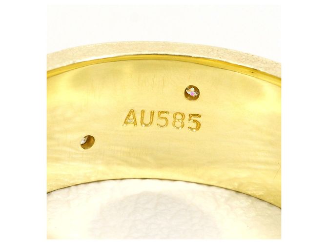 Autre Marque Anello in oro giallo K14 e oro bianco con diamanti D'oro - vista 5