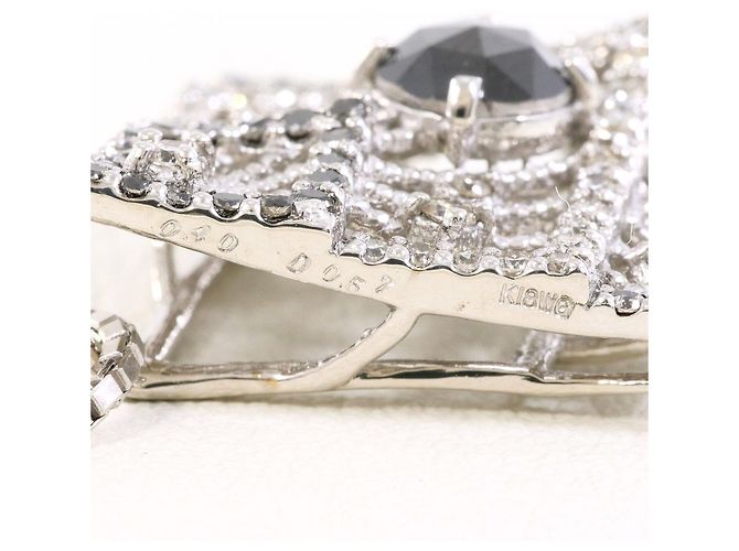 Autre Marque Collana in oro bianco Au750 e diamante nero - vista 4