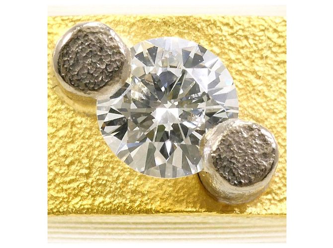 Autre Marque Anello in oro giallo e oro bianco Au750 con diamanti D'oro - vista 2