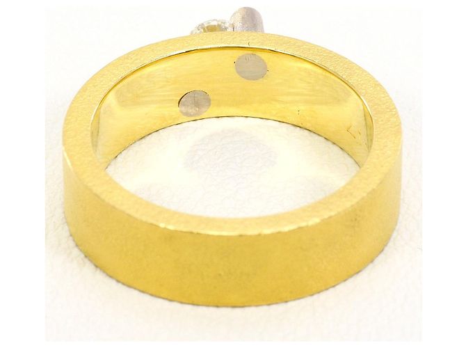 Autre Marque Anello in oro giallo e oro bianco Au750 con diamanti D'oro - vista 4