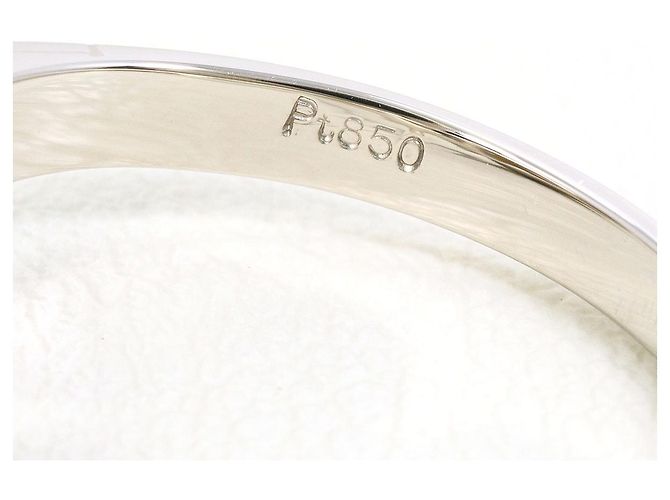 Autre Marque PT850 Platinring mit Südseeperle und Diamant Silber - Ansicht 5