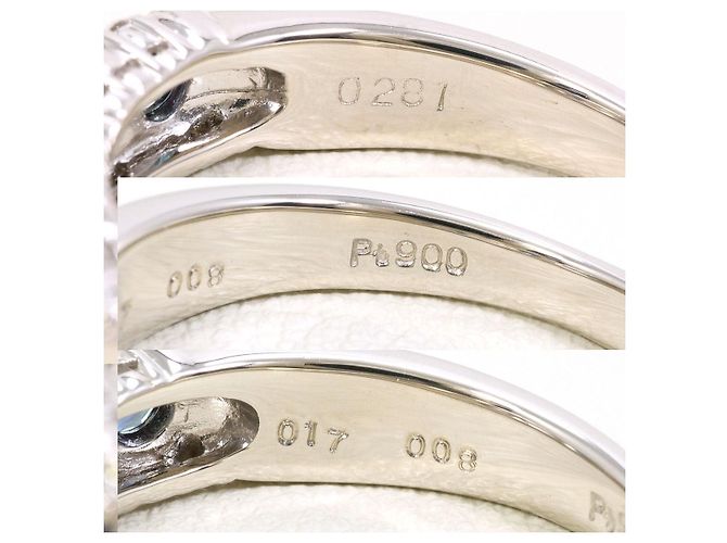 Autre Marque PT900 Platin-Alexandrit-Diamantring Silber - Ansicht 6