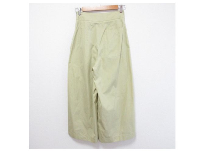 Autre Marque Calça reta de algodão e seda BLAMINK Verde - vista 2