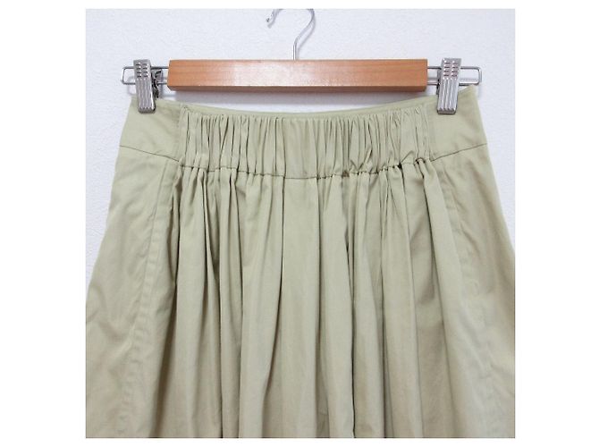 Autre Marque Calça reta de algodão e seda BLAMINK Verde - vista 3